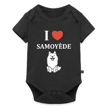 Humour Chien Samoyède - Body à manches courtes Premium Bébé - noir - Devant