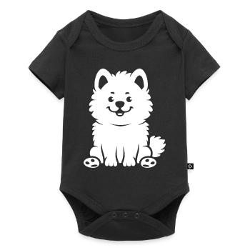 Chien Samoyède - Body à manches courtes Premium Bébé - noir - Devant