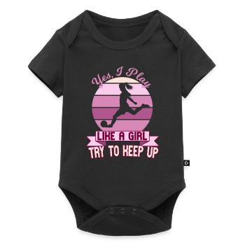 Yes, I play like a girl soccer women - Baby Premium short-sleeve bodysuit - black - Front