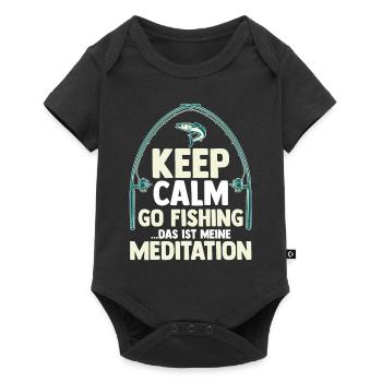 Angler Fishing Fishing Rod Fishing - Baby Premium short-sleeve bodysuit - black - Front
