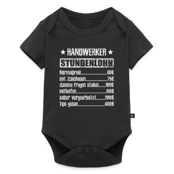 Stundenlohn Handwerker Beruf - Spruch - Baby Premium Kurzarmbody - Schwarz - Vorne