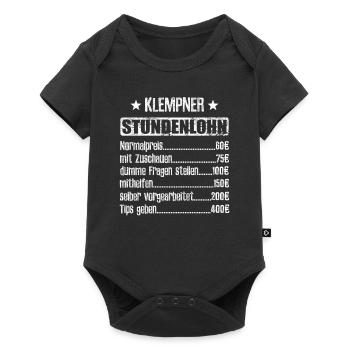 Stundenlohn Klempner Beruf - Spruch - Baby Premium Kurzarmbody - Schwarz - Vorne
