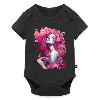 Belle femme peinture art visage femme colorée - Body à manches courtes Premium Bébé - noir - Devant