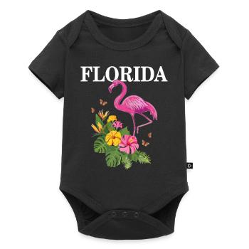 Souvenir flamant rose de Floride États-Unis Amérique - Body à manches courtes Premium Bébé - noir - Devant