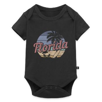 Florida Surfer Souvenir USA Amerika - Baby Premium Kurzarmbody - Schwarz - Vorne