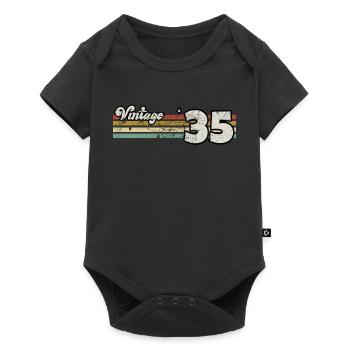 Rétro anniversaire né en 1935 Slogan Phrase citation - Body à manches courtes Premium Bébé - noir - Devant