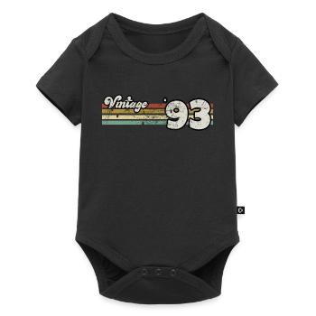 Rétro anniversaire né en 1993 slogan phrase citation - Body à manches courtes Premium Bébé - noir - Devant
