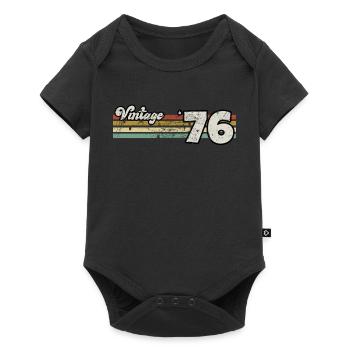 Rétro anniversaire né en 1976 Slogan Phrase citation - Body à manches courtes Premium Bébé - noir - Devant