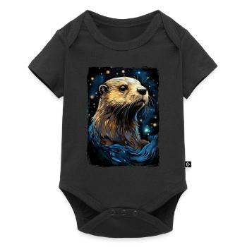 Loutre Nuit étoilée - Body à manches courtes Premium Bébé - noir - Devant