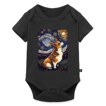 Corgi Starry Night - Baby Premium short-sleeve bodysuit - black - Front