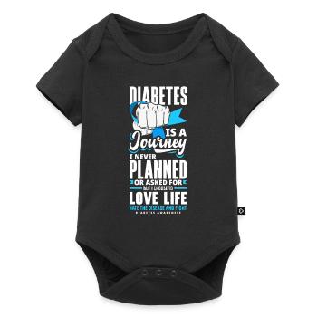 T1D Diabetes Typ 1 Diabetiker Geschenk - Baby Premium Kurzarmbody - Schwarz - Vorne