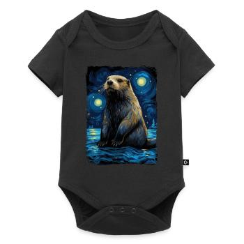 Loutre Nuit étoilée - Body à manches courtes Premium Bébé - noir - Devant