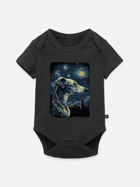 Galgo Espanol Starry Night - Baby Premium Kurzarmbody - Schwarz