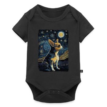 Chihuahua Starry Night - Baby Premium Kurzarmbody - Schwarz - Vorne