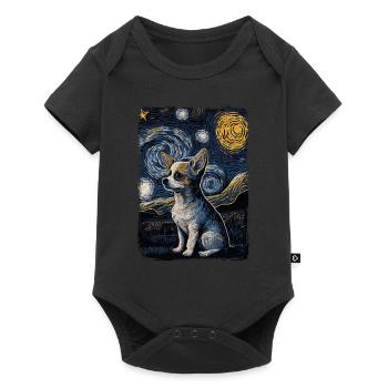 Chihuahua Starry Night - Baby Premium Kurzarmbody - Schwarz - Vorne