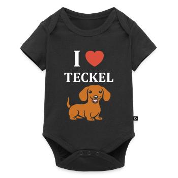 Humour chien teckel - Body à manches courtes Premium Bébé - noir - Devant