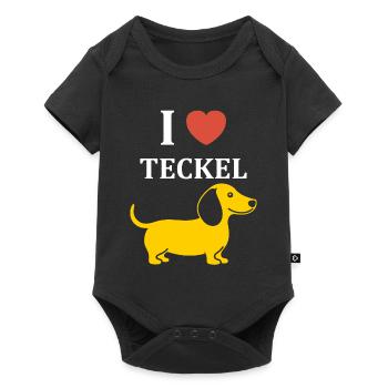 Humour chien teckel - Body à manches courtes Premium Bébé - noir - Devant