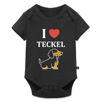 Humour chien teckel - Body à manches courtes Premium Bébé - noir - Devant