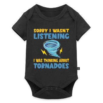 Lustiger Tornado Hurricane Wetter Chaser - Baby Premium Kurzarmbody - Schwarz - Vorne