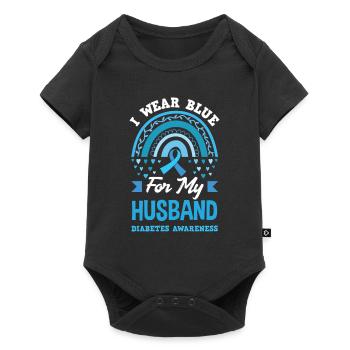 T1D Diabetes Typ 1 Diabetiker Geschenk - Baby Premium Kurzarmbody - Schwarz - Vorne