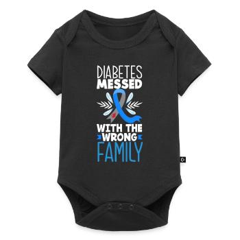 T1D Diabetes Typ 1 Diabetiker Geschenk - Baby Premium Kurzarmbody - Schwarz - Vorne