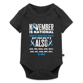 T1D Diabetes Type 1 Diabetic Gift - Baby Premium short-sleeve bodysuit - black - Front