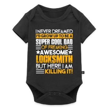 Locksmith Super Cool Locksmith Dad - Baby Premium short-sleeve bodysuit - black - Front