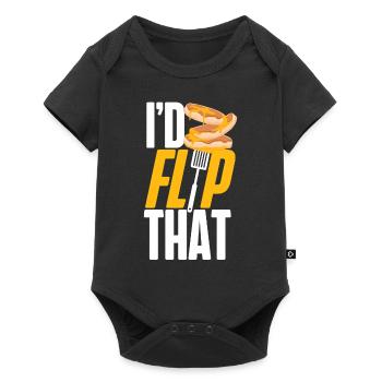Pancake Lover Kids Pun I'd Flip - Baby Premium short-sleeve bodysuit - black - Front