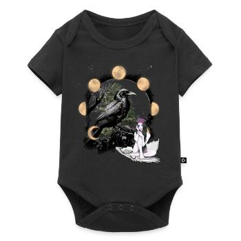 Raven Fille Fantaisie Lune Noire Nature Occulte - Body à manches courtes Premium Bébé - noir - Devant