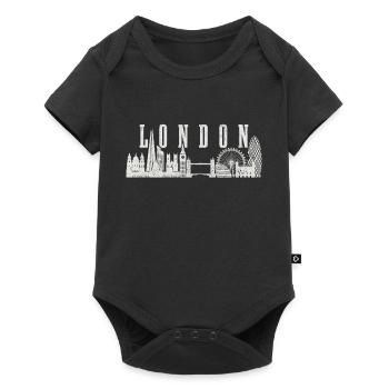 London England UK Souvenir Geschenk - Baby Premium Kurzarmbody - Schwarz - Vorne
