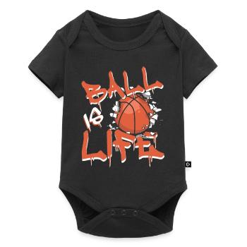 Basketball Basketballspieler Ball is Life - Baby Premium Kurzarmbody - Schwarz - Vorne