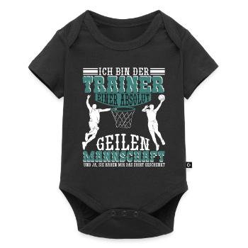 Basketball Basketballtrainer Basketballmannschaft - Baby Premium Kurzarmbody - Schwarz - Vorne
