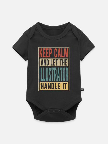 Illustrator Retro Geschenk - Baby Premium Kurzarmbody - Schwarz