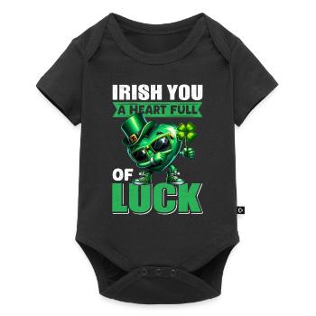 St Patricks Day Irland Glück - Baby Premium Kurzarmbody - Schwarz - Vorne