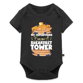 Pancake Lover Kids My Superpower - Baby Premium Kurzarmbody - Schwarz - Vorne