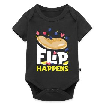 Pancake Lover Kids Pun Flip - Baby Premium short-sleeve bodysuit - black - Front