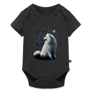 Samoyed Starry Night - Baby Premium Kurzarmbody - Schwarz - Vorne
