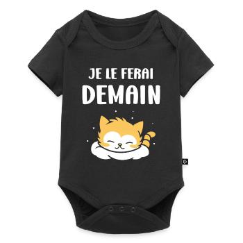 Je le ferai demain - Body à manches courtes Premium Bébé - noir - Devant