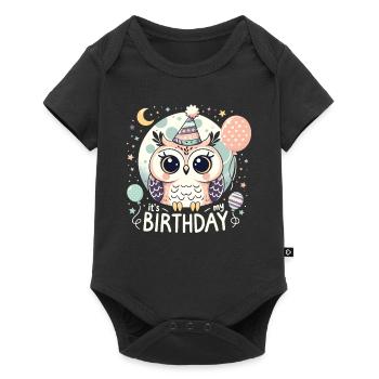 Its My Birthday Cute Birthday Owl - Baby Premium short-sleeve bodysuit - black - Front
