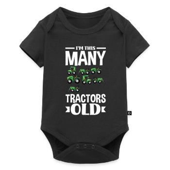 7e anniversaire tracteur 7 ans chemise d’anniversaire - Body à manches courtes Premium Bébé - noir - Devant