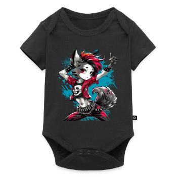 Werewolf Punk, Punk, Punkrock, Wolf, Fun, - Baby Premium short-sleeve bodysuit - black - Front