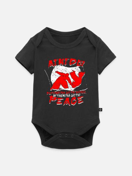 Aikidoka Aikido - Baby Premium Kurzarmbody - Schwarz