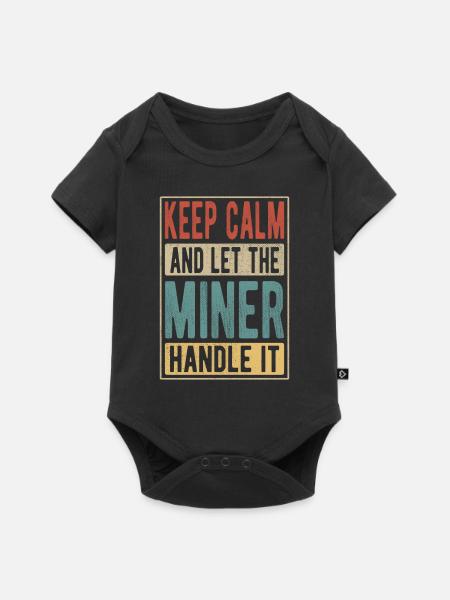 Miner Retro Geschenk - Baby Premium Kurzarmbody - Schwarz