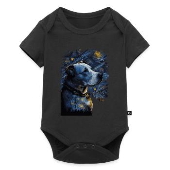 Pitbull Chien Nuit Étoilée - Body à manches courtes Premium Bébé - noir - Devant