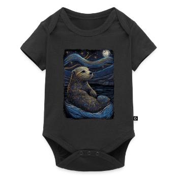 Loutre Nuit étoilée - Body à manches courtes Premium Bébé - noir - Devant