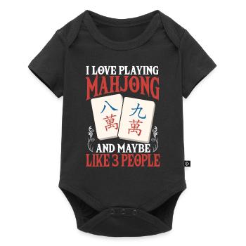 Cadeau pour les fans de Mahjong - Body à manches courtes Premium Bébé - noir - Devant
