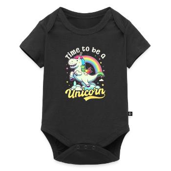 Licorne Il est temps d’être licorne - Body à manches courtes Premium Bébé - noir - Devant