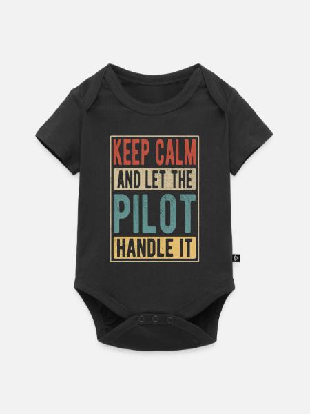 Pilot Retro Geschenk - Baby Premium Kurzarmbody - Schwarz