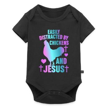 Jesus And Chickens Farmer Lover Farmer - Baby Premium short-sleeve bodysuit - black - Front
