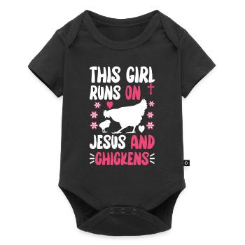 Jesus And Chickens Farmer Lover Farmer - Baby Premium short-sleeve bodysuit - black - Front